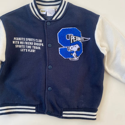 4-5Y Zara Peanuts navy varsity jacket