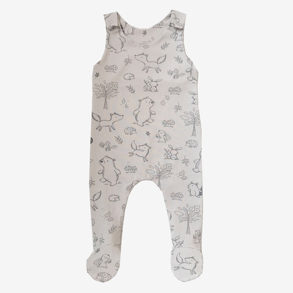 3-6 months sand woodland footed romper