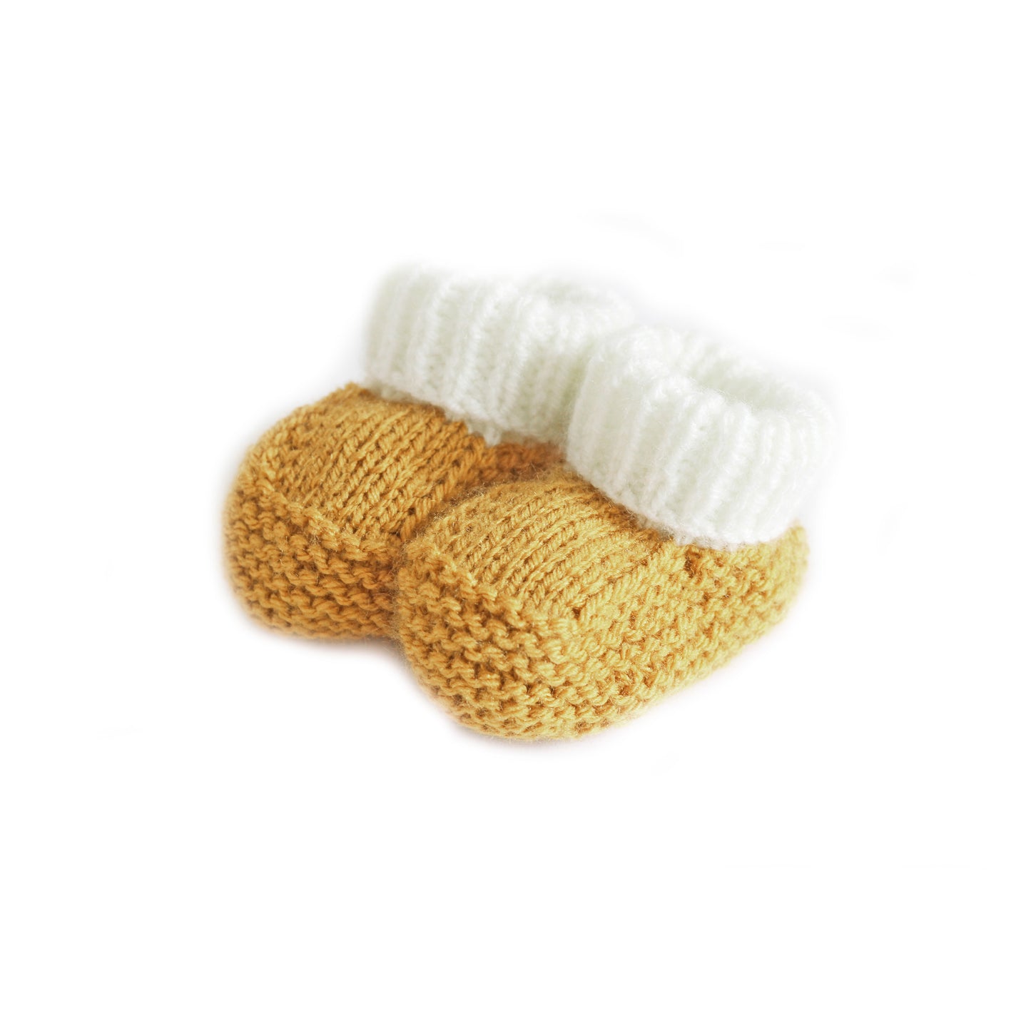 Knitted booties mustard