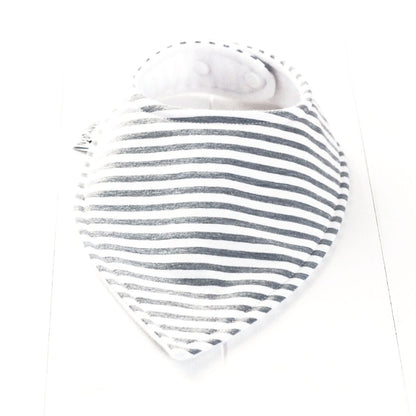 Grey stripe bandana bib