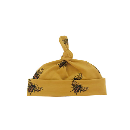 Mustard bee knot hat