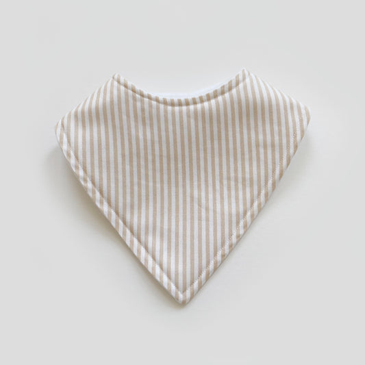 Beige stripe bandana bib