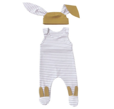 Grey stripe mustard bunny set