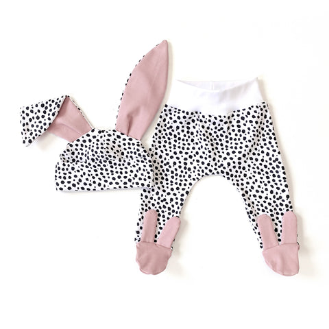 Dalmatian dots pink bunny set