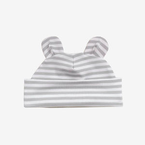 Grey stripe bear hat