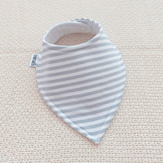 Grey stripe bandana bib