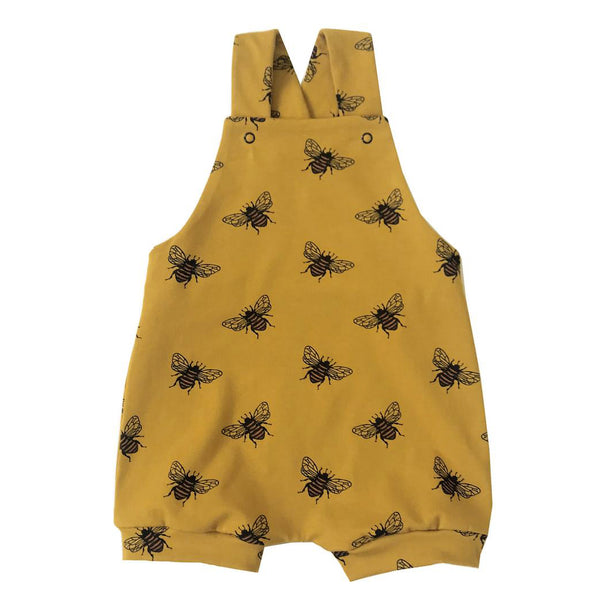 Mustard bee short dungarees