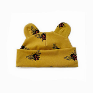 Mustard bee bear hat
