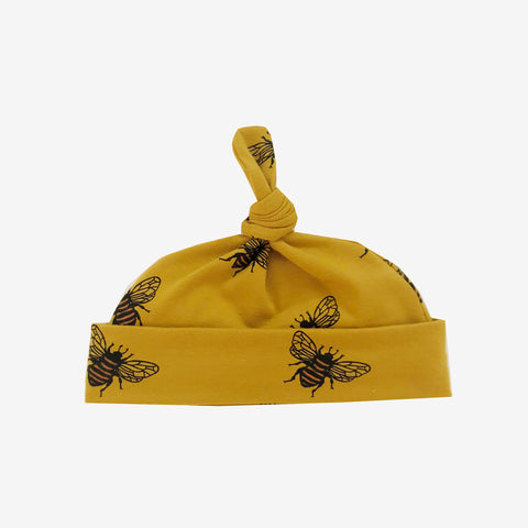 Mustard bee knot hat