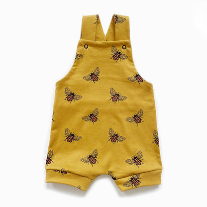 Mustard bee short dungarees