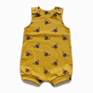 Mustard bee short romper