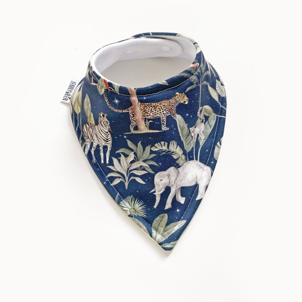 Navy safari bandana bib