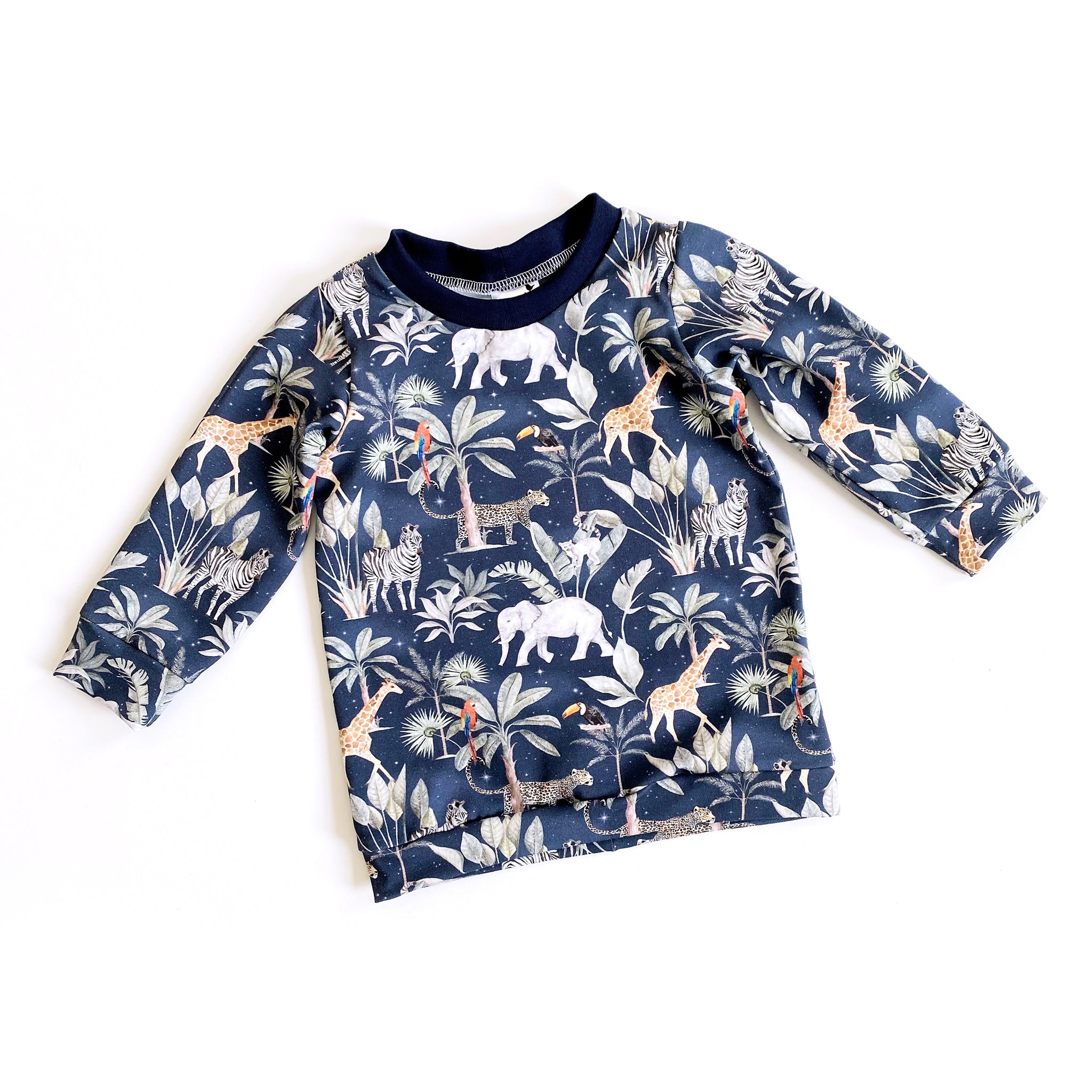 Navy safari long sleeve top