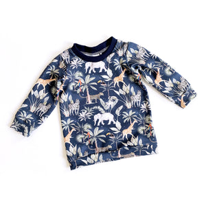 Navy safari long sleeve top