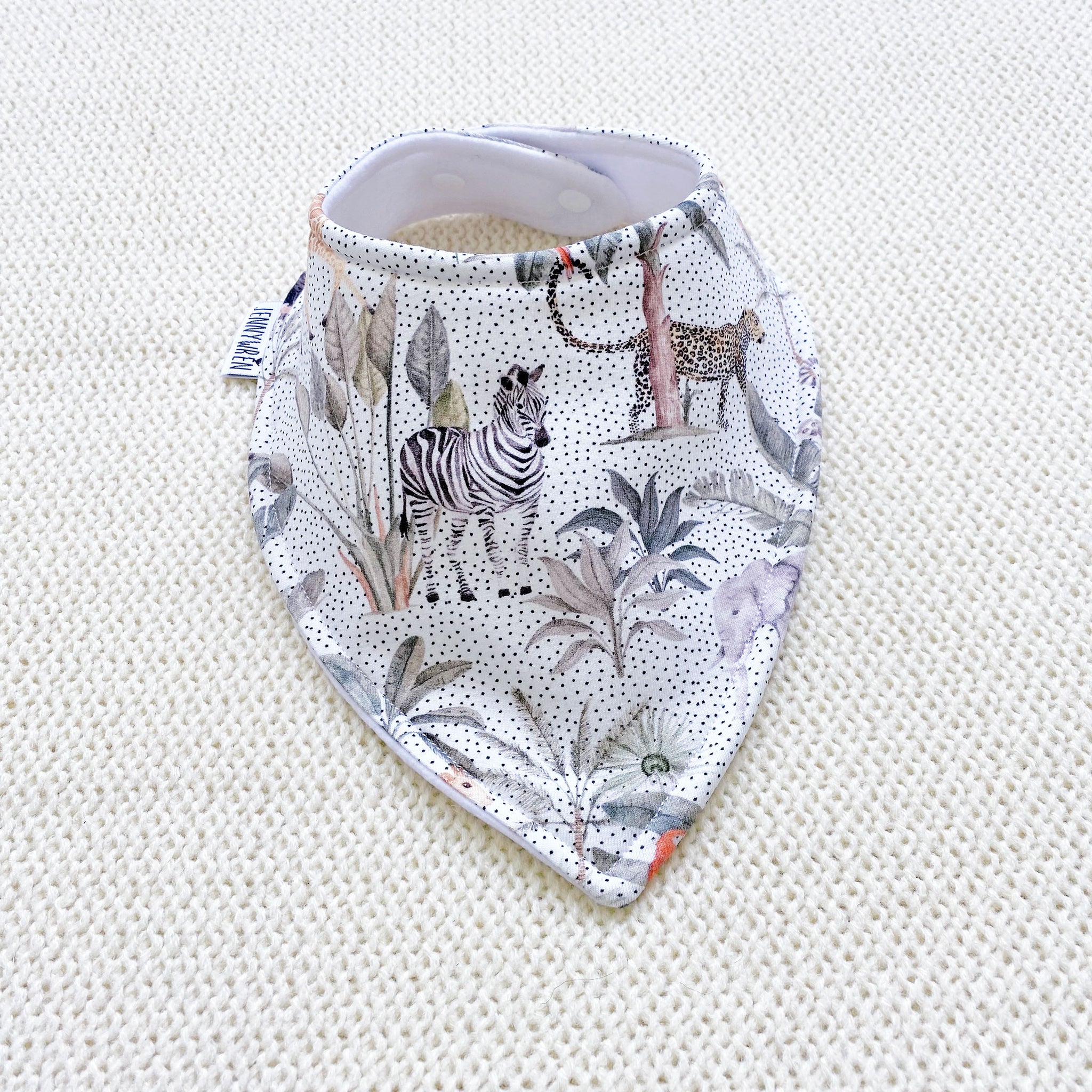 Neutral safari bandana bib