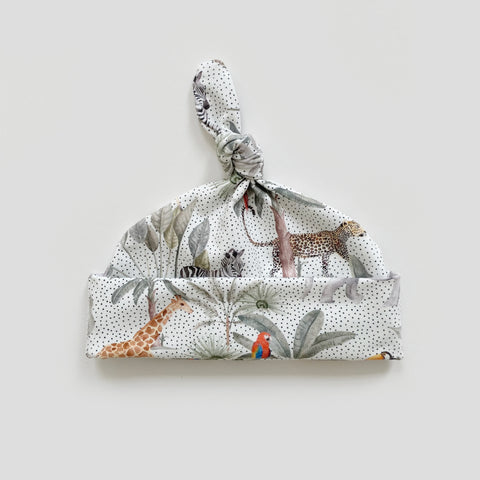 Neutral safari knot hat