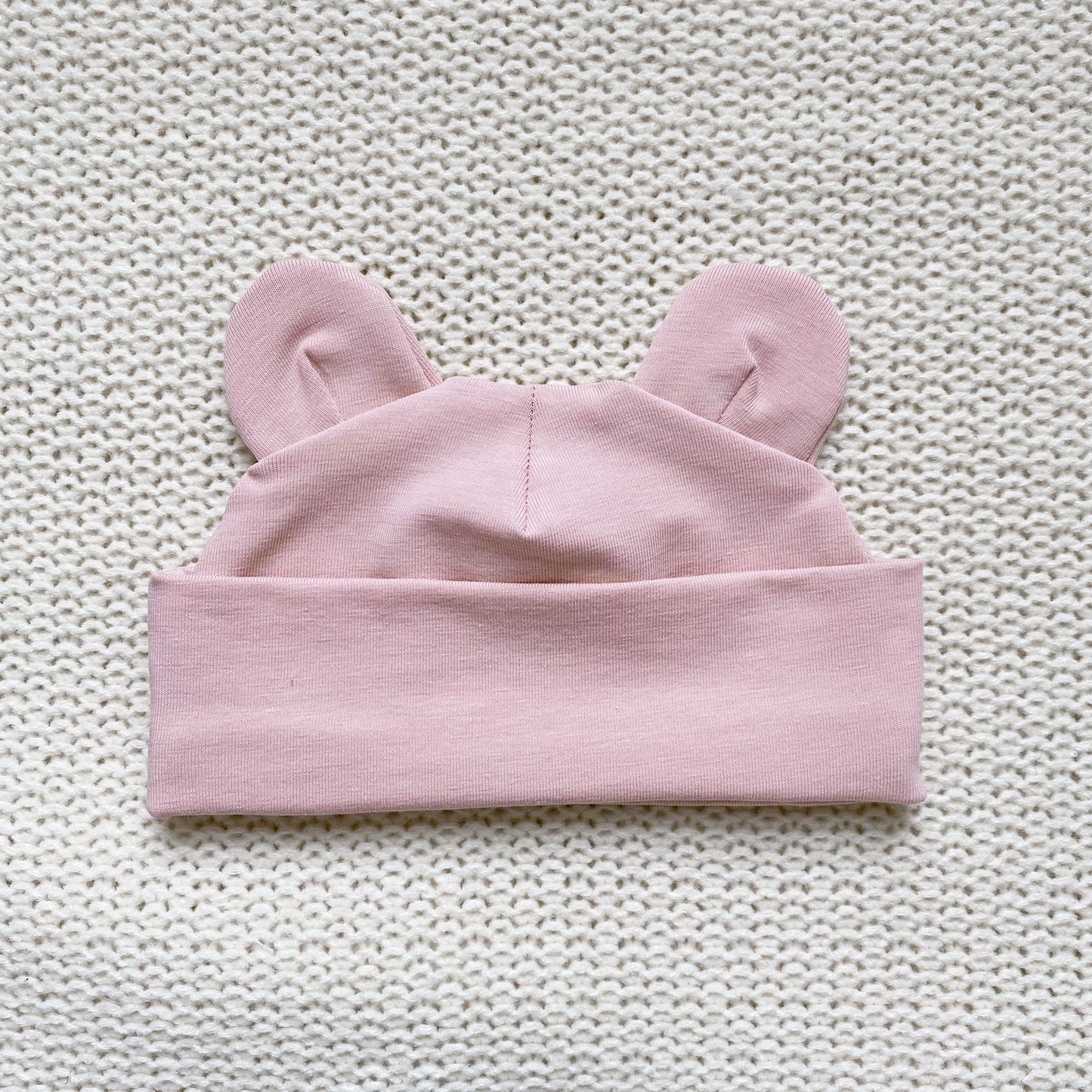 Dusky pink bear hat