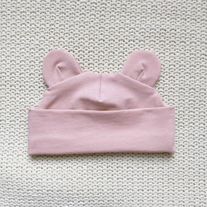 Dusky pink bear hat