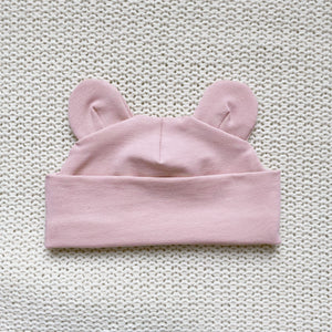 Dusky pink bear hat
