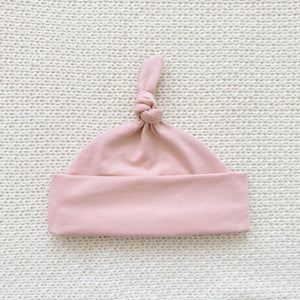 Dusky pink knot hat