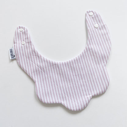 Pink stripe scallop bib