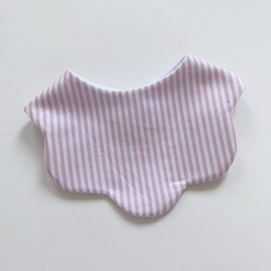 Pink stripe scallop bib