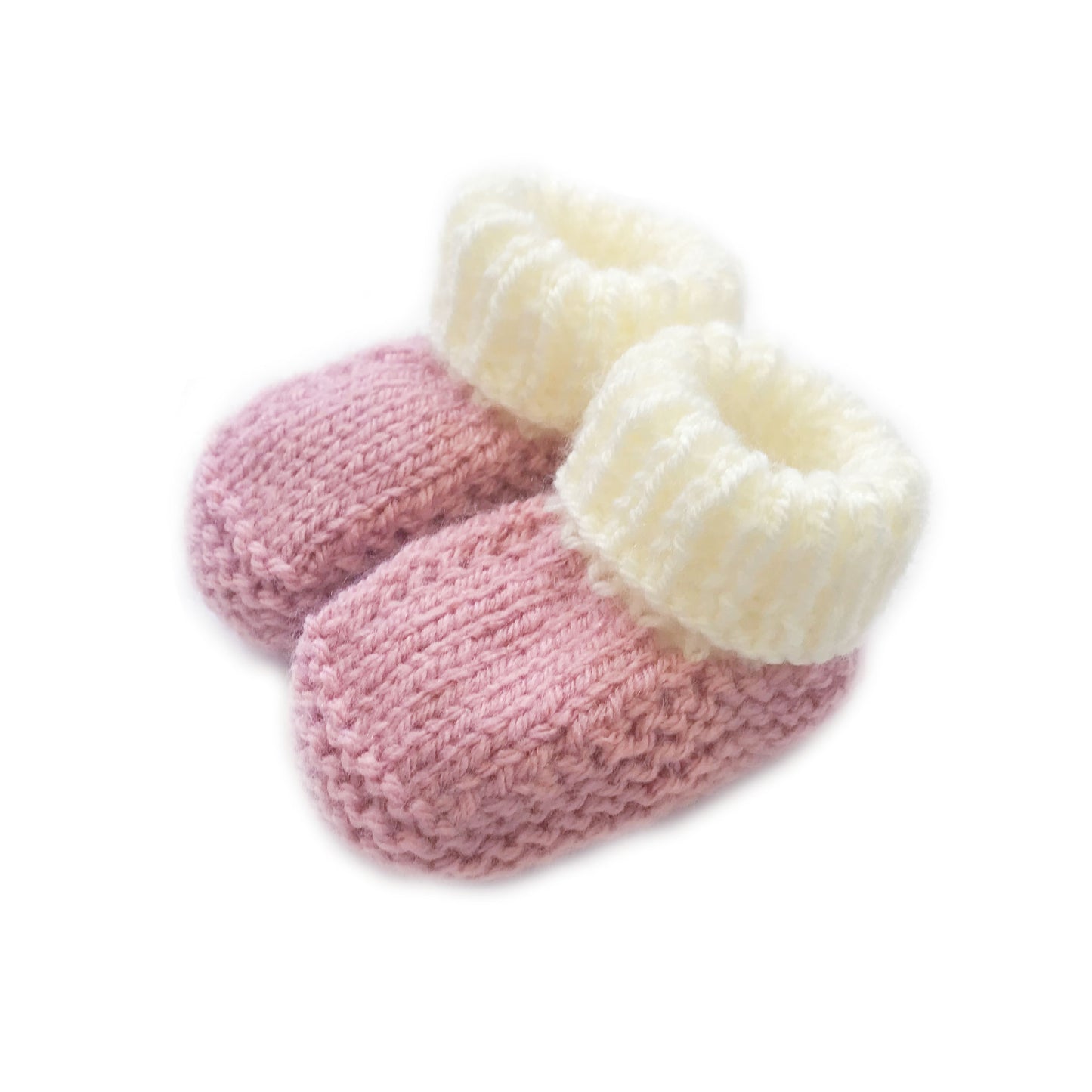 Knitted booties dusky pink