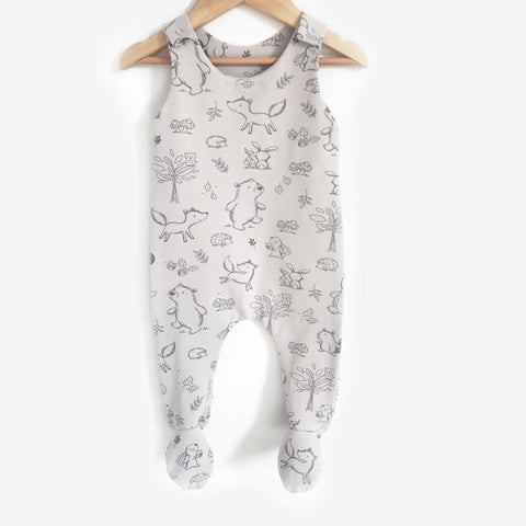 Sand woodland footed romper