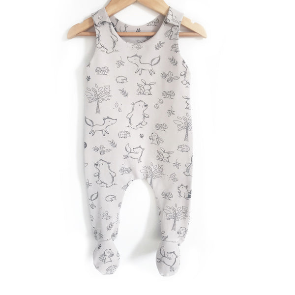 Sand woodland footed romper